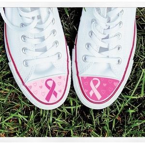 Breast cancer awareness toe cap shoe decal sticker